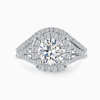 GIULIANA • Split Shank Moissanite Halo Bridal Set