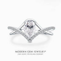 Claire • Pear Shaped Engagement Ring with Twisted Band