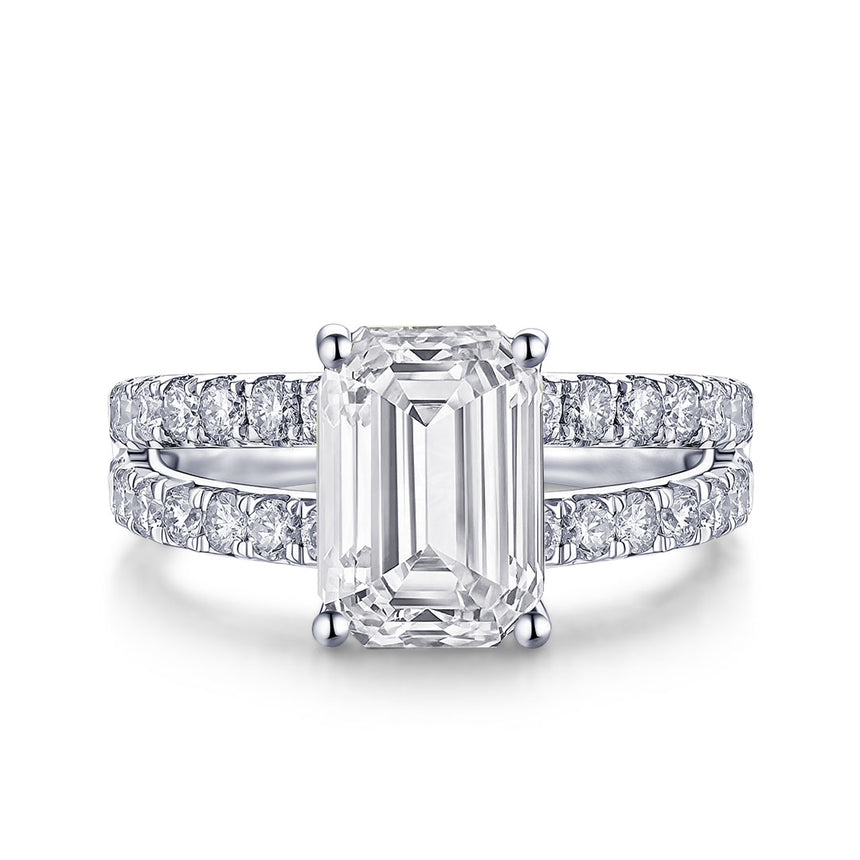 3 Carat Emerald Cut Diamond Ring | Custom Rings | Modern Gem Jewelry