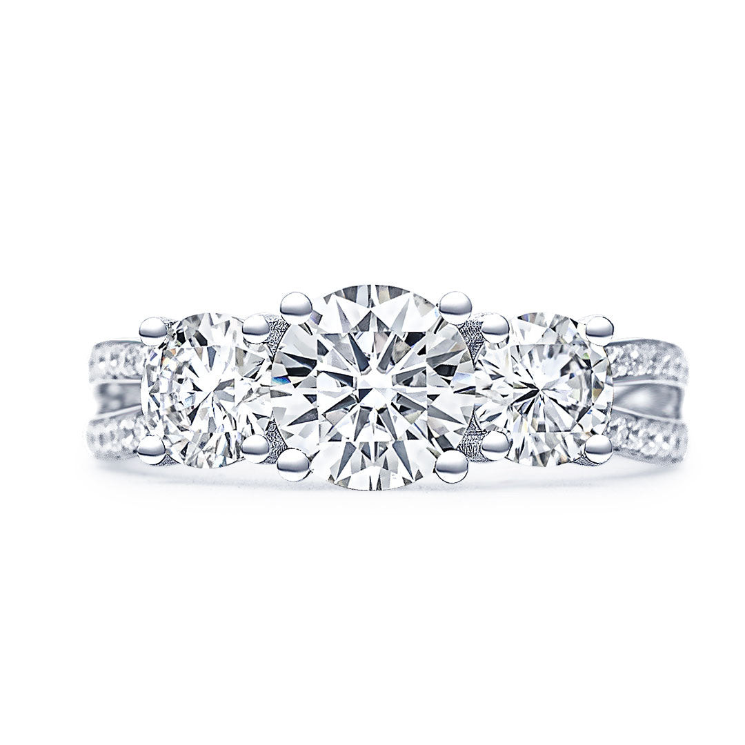 Moissanite Vintage Engagement Rings 3-stone | Modern Gem Jewelry – SARATTI