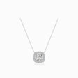 Diamond Station Necklace in 18K White Gold | Modern Gem Jewelry