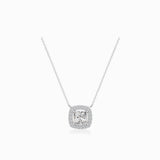 Diamond Station Necklace in 18K White Gold | Modern Gem Jewelry