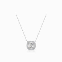 Princess Cut Diamond Necklace in White Gold