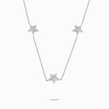 Diamonds Stars White Gold Necklace For Women | Saratti