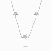 Diamonds Stars White Gold Necklace For Women | Saratti