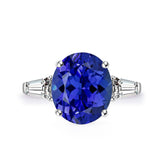 Blue Stone Ring Three Stone Ring | Custom Tanzanite Ring | Modern Gem Jewelry | Saratti