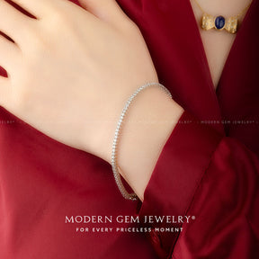 Iconic Tiffany Inspired Diamond Tennis Bracelet | Modern Gem Jewelry