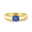 Tension Set Blue Sapphire Ring in 18K Yellow Gold | Modern Gem Jewelry | Saratti