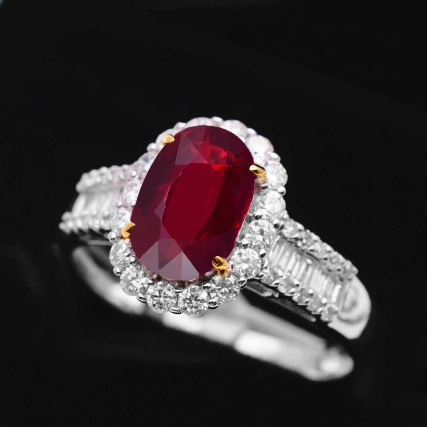 Womens Ruby Rings in 18K White Gold | Modern Gem Jewelry | Saratti 