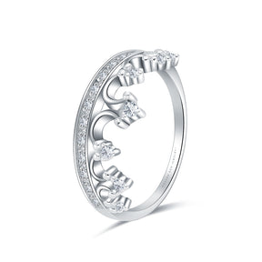 Ornately Designed Tiara Wedding Band with Diamonds in White Gold | Modern Gem Jewelry