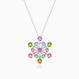 Colorful Tourmaline Necklace in White Gold | Modern Gem Jewelry