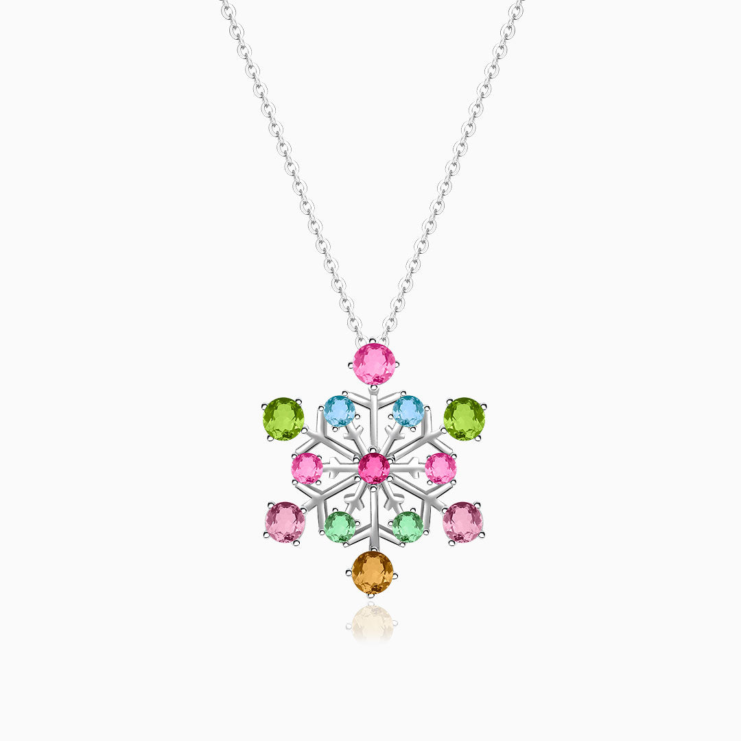 Colorful Tourmaline Necklace in White Gold | Modern Gem Jewelry