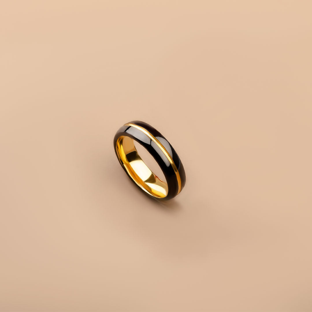 Two Tone Mens Wedding Band Comfort Fit Band | Custom Rings| Modern Gem Jewelry