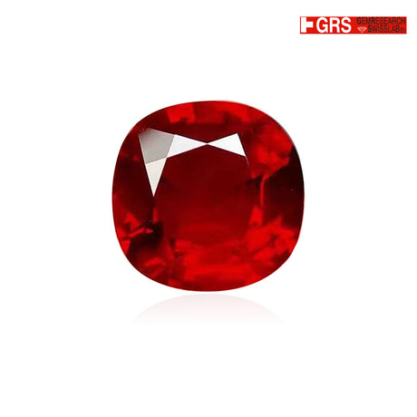 Ruby Gemstone | Pigeon Blood Red Cushion Cut | GRS Certified 6 carats | Modern Gem Jewelry