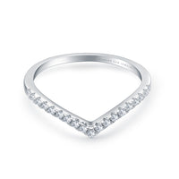 Curve Wedding Band with Diamonds in White Gold