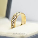 Two Tone 18K Gold Wedding Band 