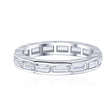 Bezel Set Diamond Emerald Cut Band Channel Set in White Gold | Modern Gem Jewelry | Saratti 