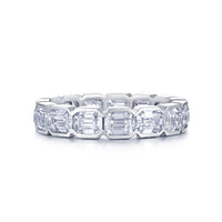Emerald Cut Diamond Eternity Band in White Gold
