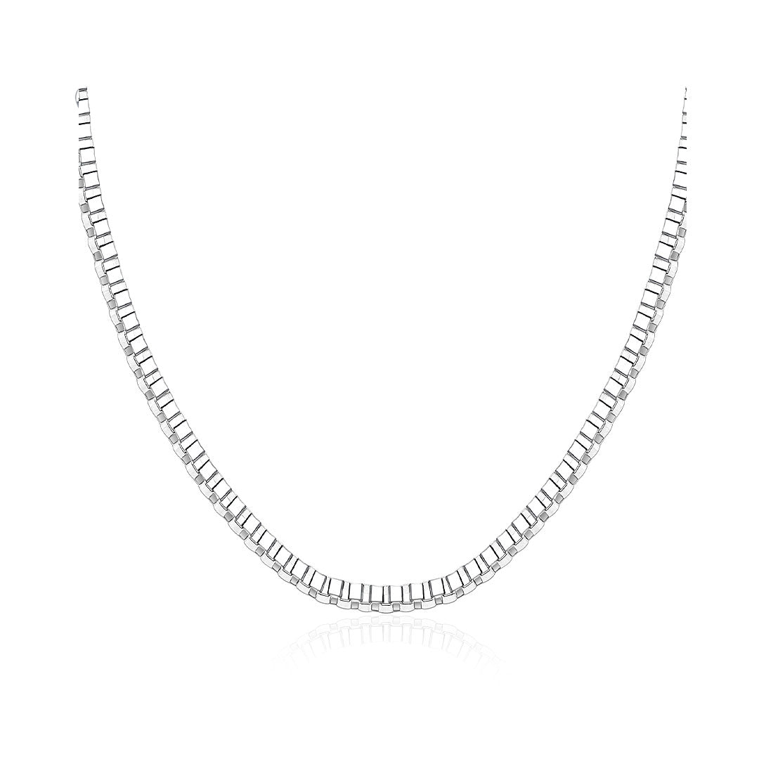 Box Chain Necklace In 18K White Gold Saratti Jewelry – SARATTI