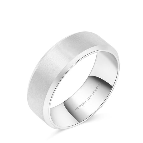 8mm Mens Wedding Band in Platinum | Custom Made Wedding Bands For Men | Modern Gem Jewelry | Saratti