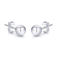 White Gold Ball Stud Earrings