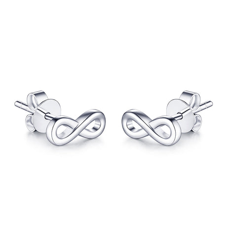 Infinity Earrings in White Gold | Custom Earrings | Modern Gem Jewelry