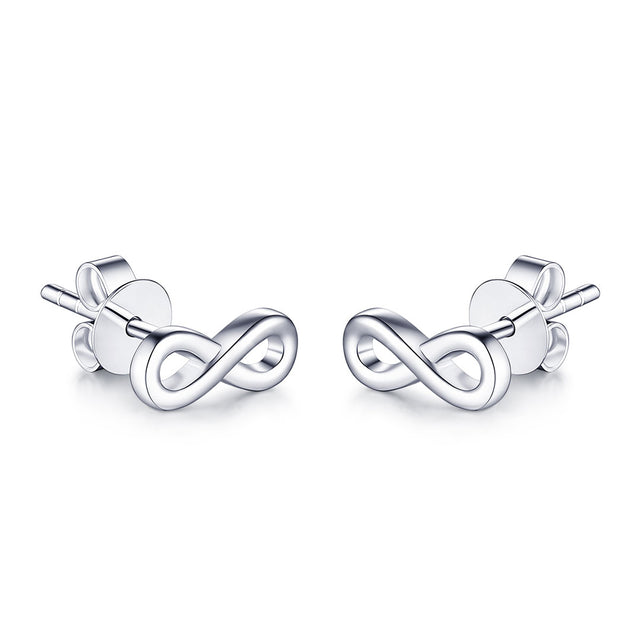 Infinity Earrings in White Gold | Custom Earrings | Modern Gem Jewelry