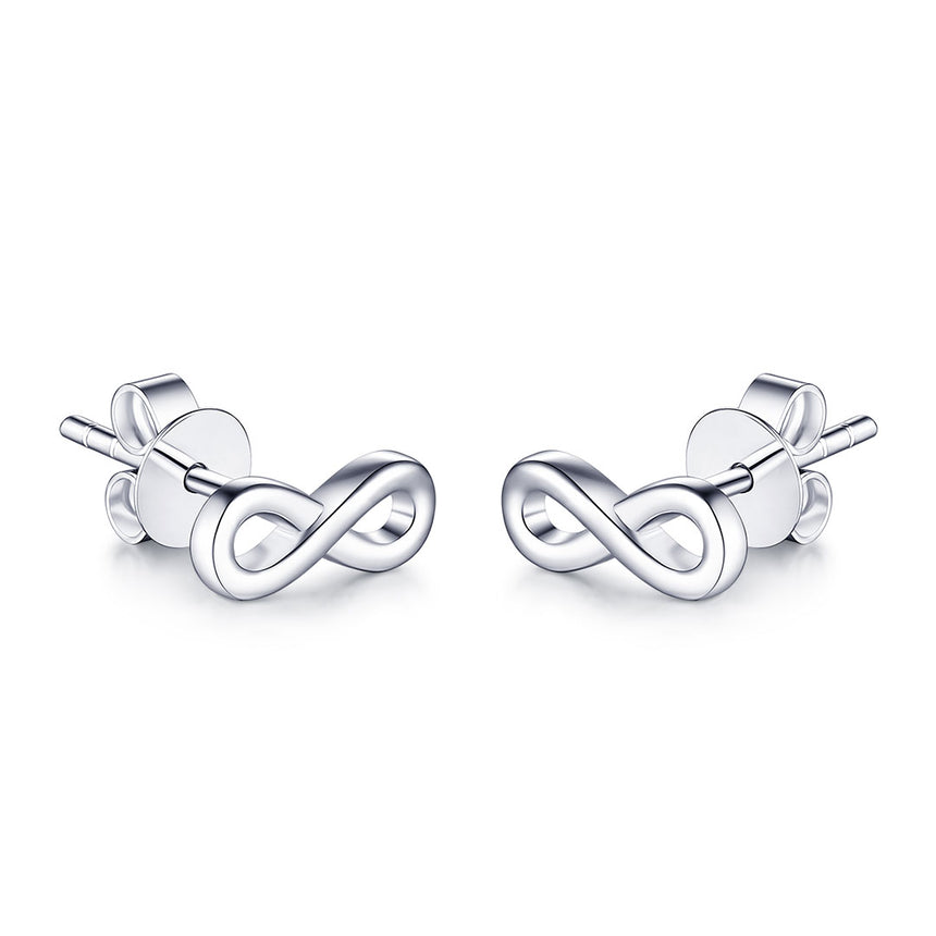 Infinity Earrings in White Gold | Custom Earrings | Modern Gem Jewelry