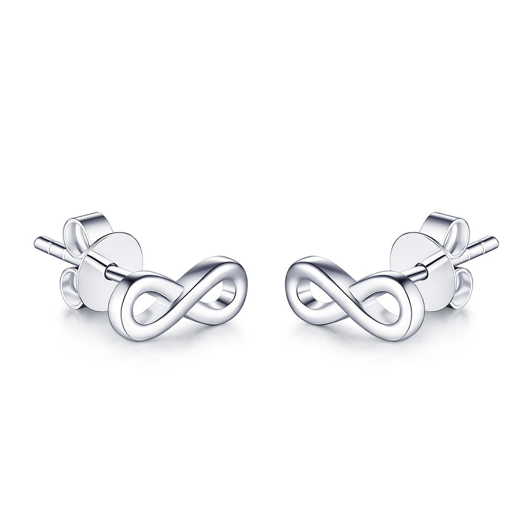 Infinity Earrings in White Gold | Custom Earrings | Modern Gem Jewelry