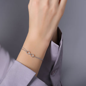 White Gold Infinity Bracelet  | Custom Bracelets| Modern Gem Jewelry