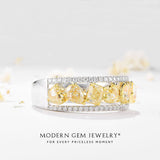 Yellow Diamond Eternity Ring in Two Tone | Modern Gem Jewelry