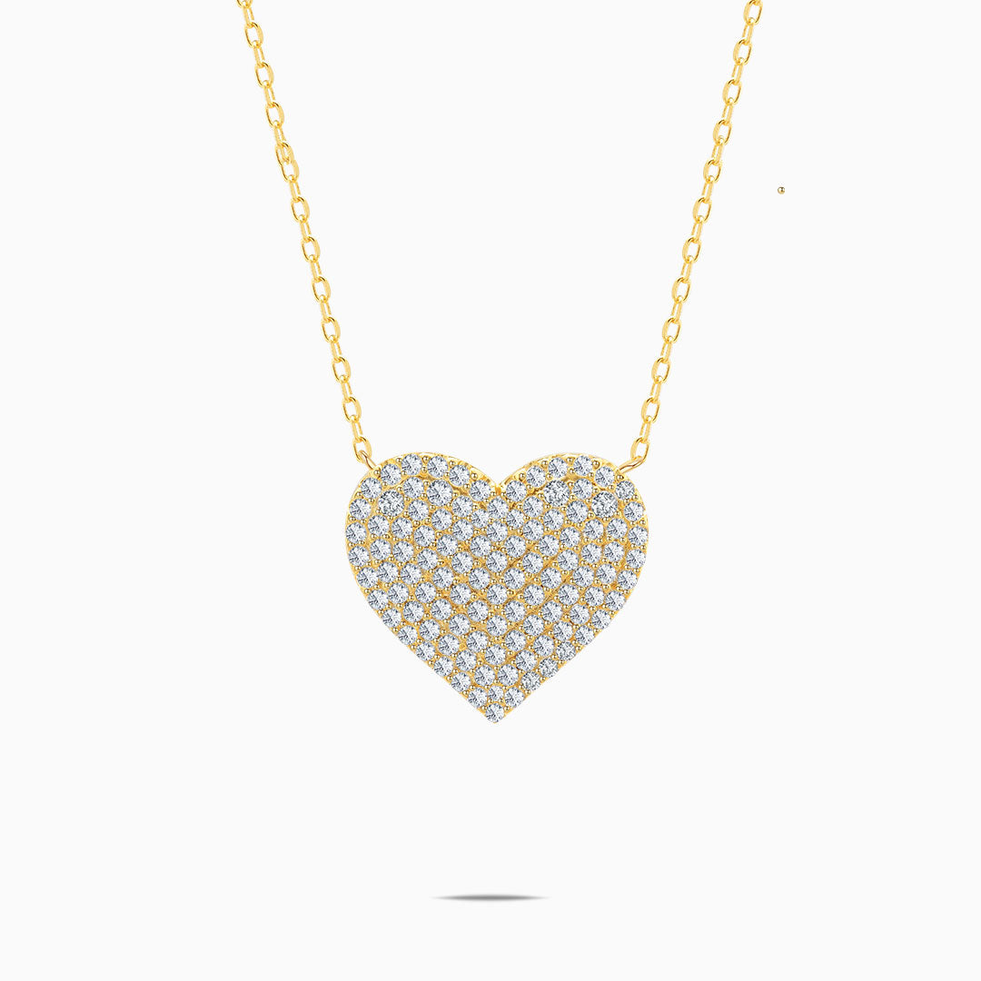 Love Necklace in 18K Yellow Gold with Diamonds | Saratti