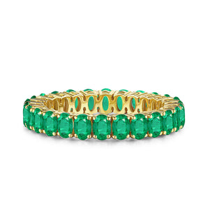 Emerald Infinity Ring in 18K Yellow Gold | Custom Made By Modern Gem Jewelry | Saratti 
