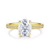 1 2 Carat Diamond Ring Prong Set In 18K Yellow Gold | Custom Rings | Modern gem Jewelry