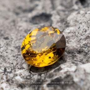 Yellow Oval Garnet Natural Gemstone - Modern Gem Jewelry