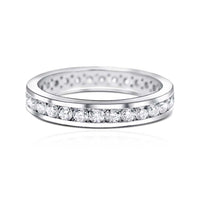 Channel Set Wedding Band in 18K White Gold