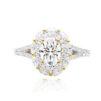 ELLE • Oval Moissanite Engagment Ring in Two Tone Design