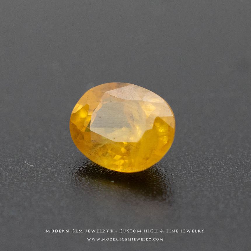 Natural Sapphire Gemstone | Oval Cut Fancy Yellow | 1.505 Carats Heated | Custom Jewelry| Modern Gem Jewelry