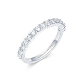 Pave Set Round Diamond Eternity Band in White Gold | Custom Made | Modern Gem Jewelry | Saratti 