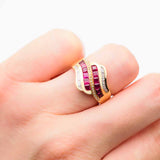 Vintage Ruby Rings in 18K Yellow Gold | Modern Gem Jewelry | Saratti 