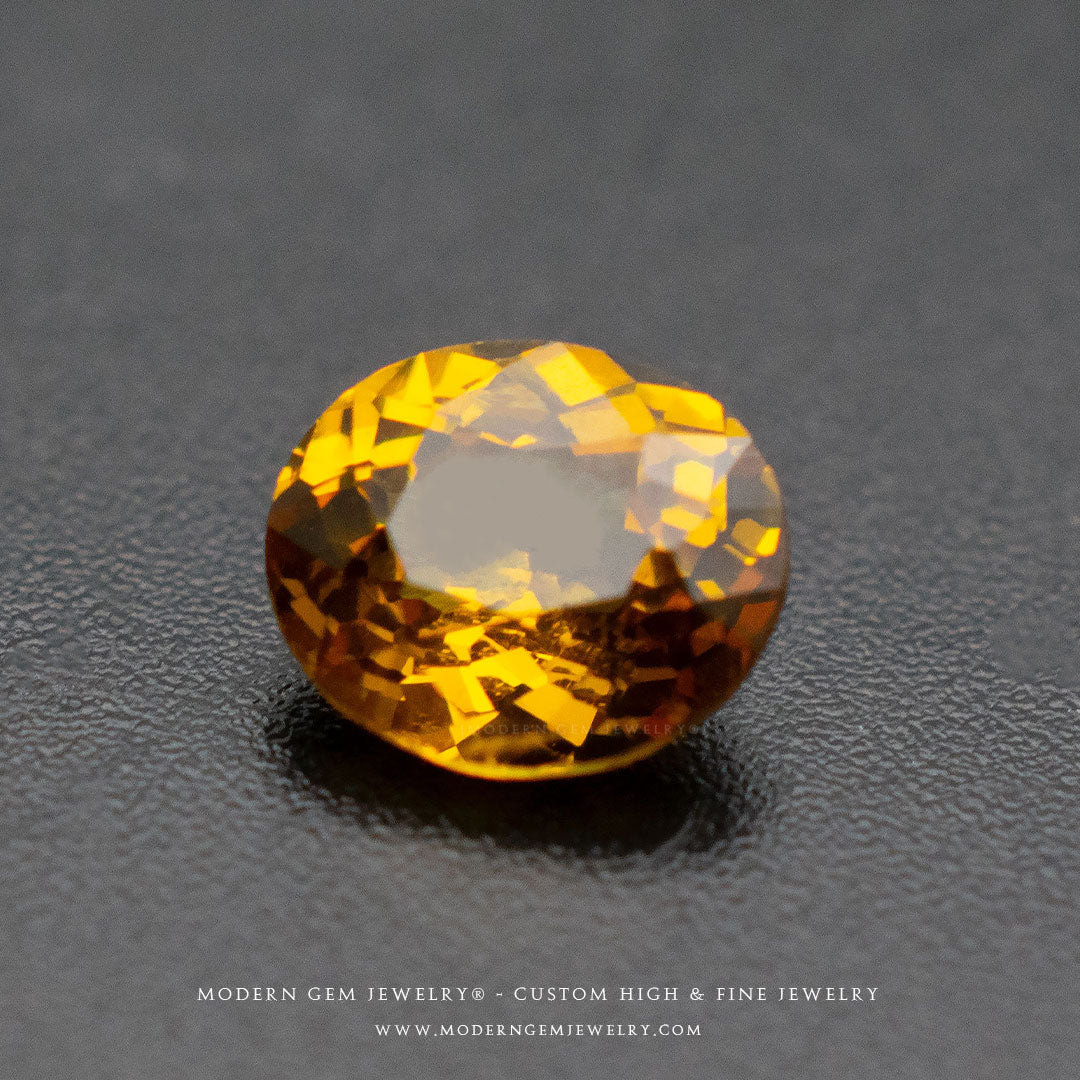 Oval Brownish Yellow Mali Garnet Gem - Modern Gem Jewelry