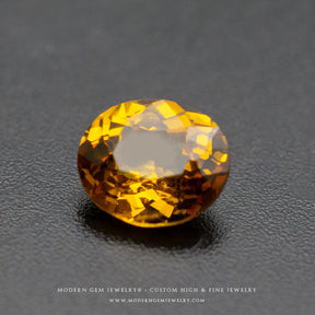 Oval Brownish Yellow Mali Garnet Gem - Modern Gem Jewelry