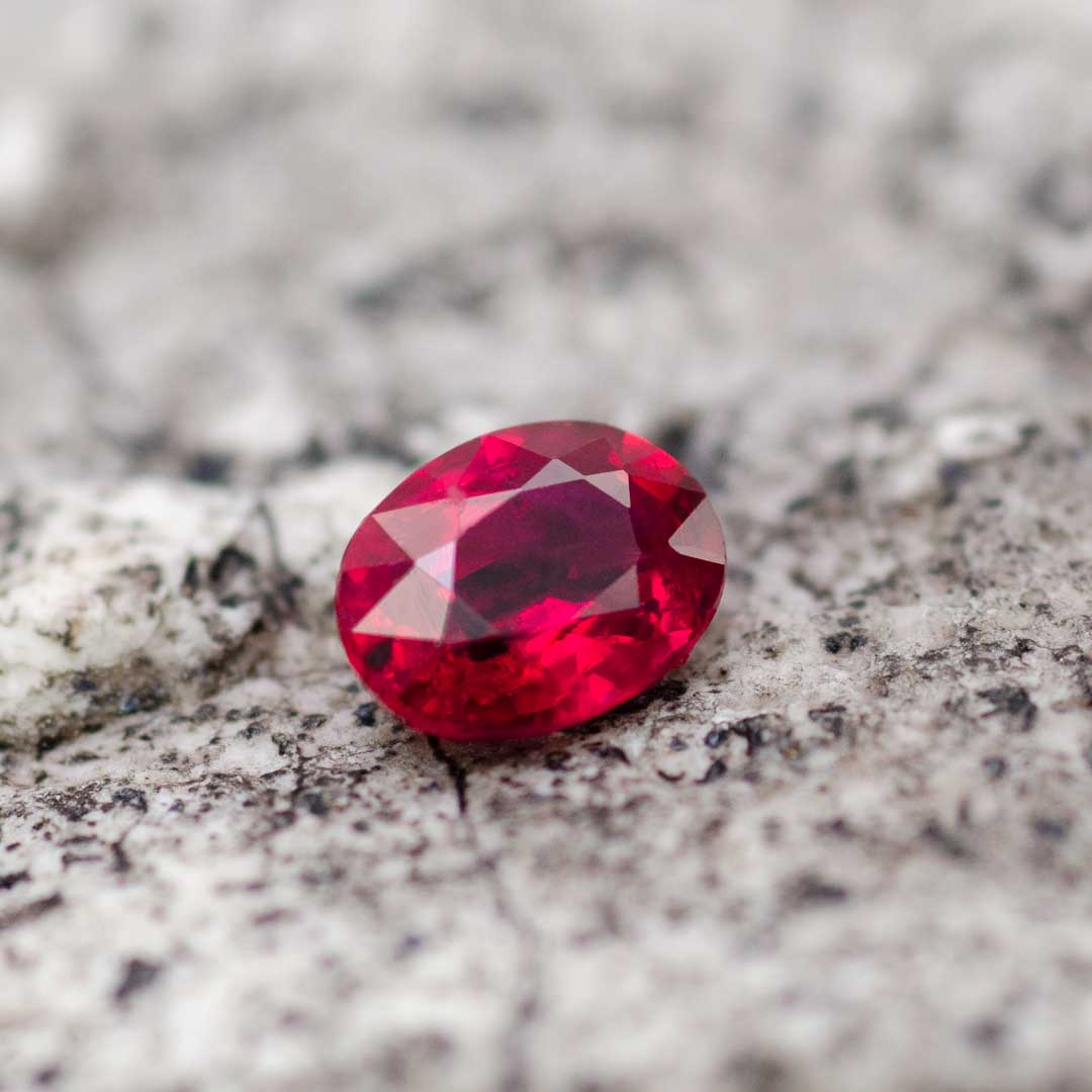 Natural Ruby Gemstone | Oval Cut Purplish Red | Unheated 0.3 Carats | Custom Jewelry | Modern Gem Jewelry