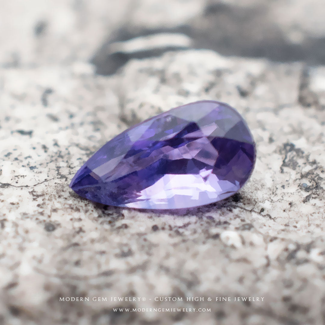 Natural Sapphire Gemstone | Pear Cut Purplish Pink | 1.01 Carats Heated | Custom Jewelry | Modern Gem Jewelry