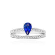 Classic Blue Natural Sapphire Diamond Split Shank Ring | Modern Gem Jewelry | Saratti