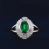 Natural Emerald Cut Emerald Estate Ring 