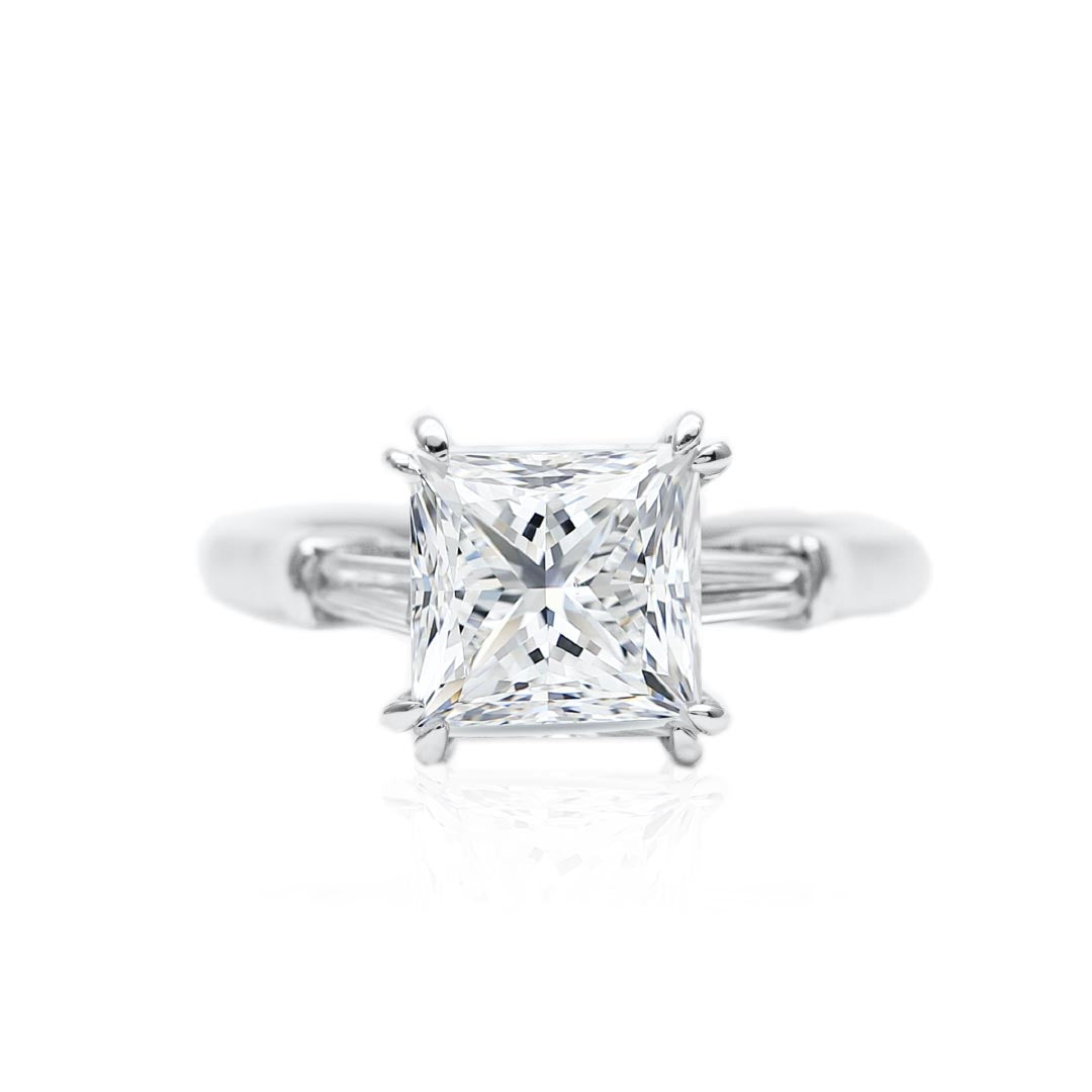 Princess Cut Three Stone Ring | Modern Gem Jewelry