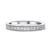 Milgrain Wedding Band with Diamonds in White Gold | Modern Gem Jewelry | Saratti 